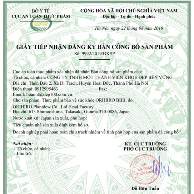 Viên uống nở ngực BBB Orihiro-Nhật Bản giúp tang kích thước vòng 1 tự nhiên