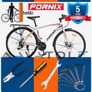 Xe đạp touring Fornix FR307, Khung sườn hợp kim thép, Bộ truyền động 21 tốc độ, Trang bị BAGA và VÈ, Màu đỏ trắng