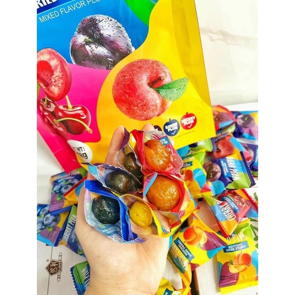 COMBO 4 GÓI Ô MAI COLORFUL PLUM MIX 5 VỊ ( chery, việt quất, mận vàng, mận đỏ, mận đen ) SIÊU HOT HIT - gói 408gr
