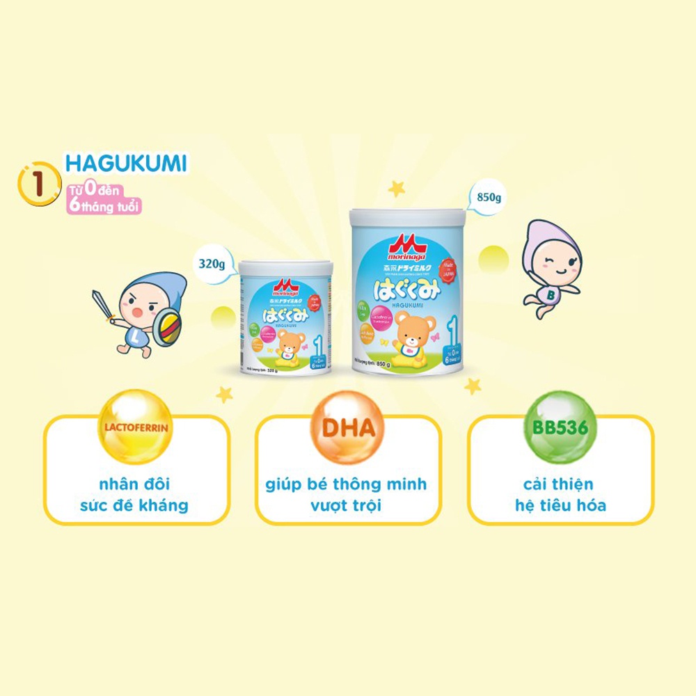 Sữa Morinaga số 1 (Hagukumi) cho bé 0-6 tháng 320g