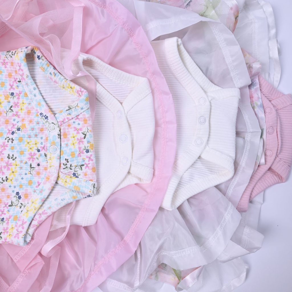 Váy công chúa bé gái 0-6 tháng ORIGAMI bodysuit sơ sinh ORIGAMI váy đầm xuất dư cho bé