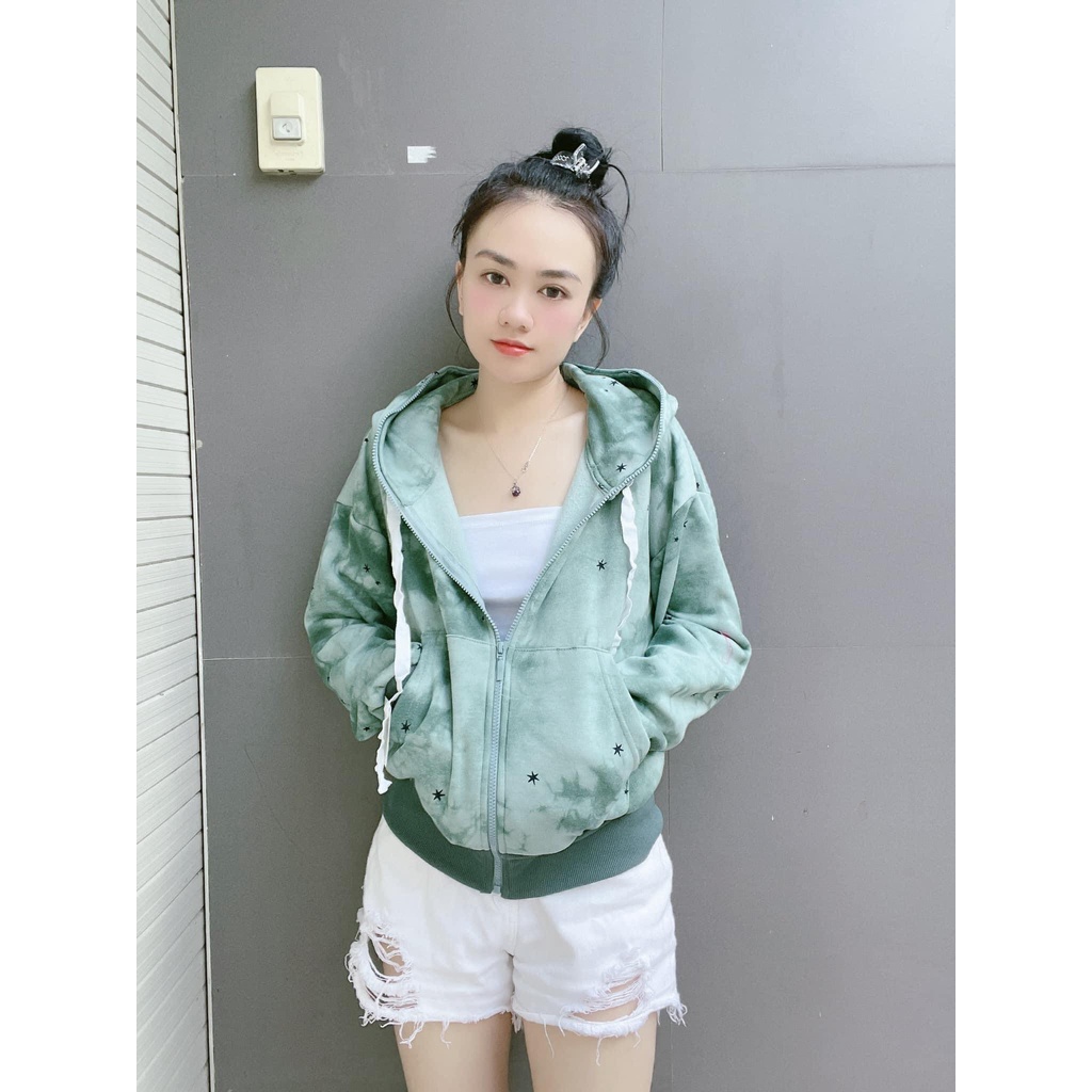 Khoác đi nắng hoạ tiết ngôi sao xanh