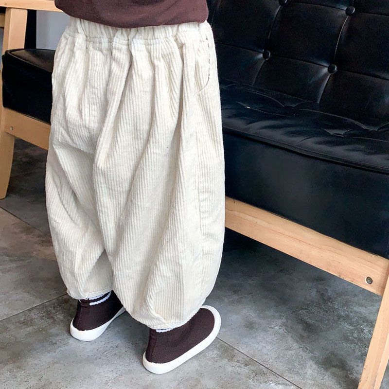 MNGRL Quần Nhung Tăm Jogger Vải Nhung Thoải Mái Hàn Quốc Cho Bé Gái Bé Trai