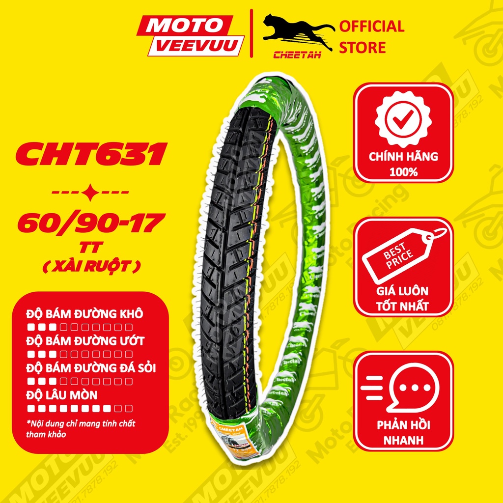 Vỏ lốp xe máy cheetah gai michelin city pro grip pro 631 60 90-17 tt lốp - ảnh sản phẩm 2