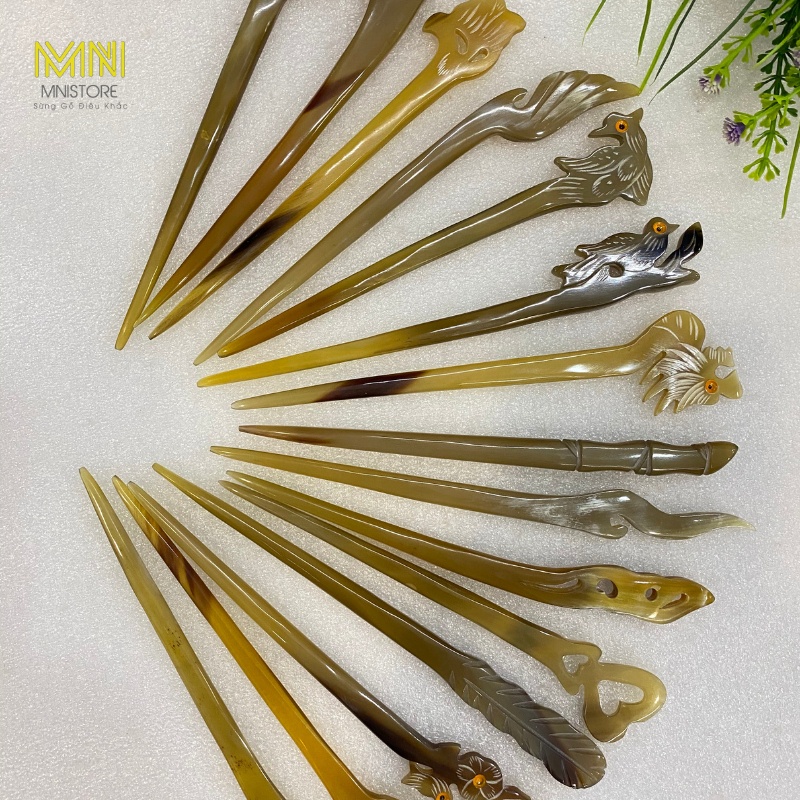 Châm sừng cài tóc kích thước 14-18cm sang trọng lịch lãm quà tặng ý nghĩa của người Việt Nam