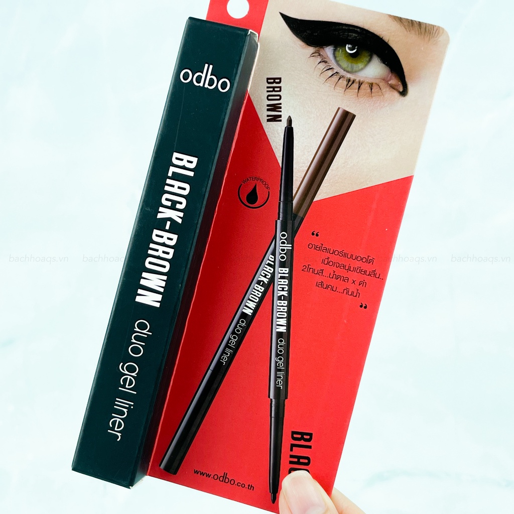 Bút Dạ Kẻ Mắt Nước 2 Đầu Màu Đen Và Nâu Odbo Black-Brown Duo Gel Liner OD359