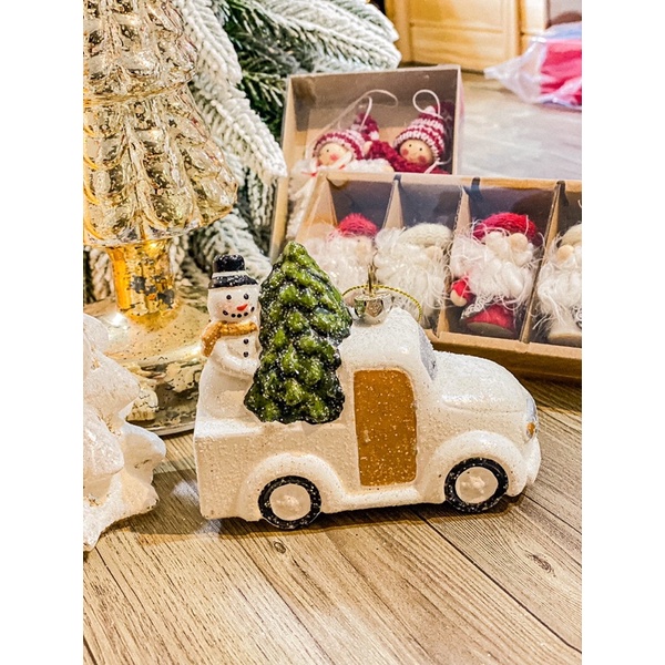 Cây thông thủy tinh đèn phát sáng lấp lánh khảm cát trắng hổ phách - Cây thông đèn ngủ nhập khẩu