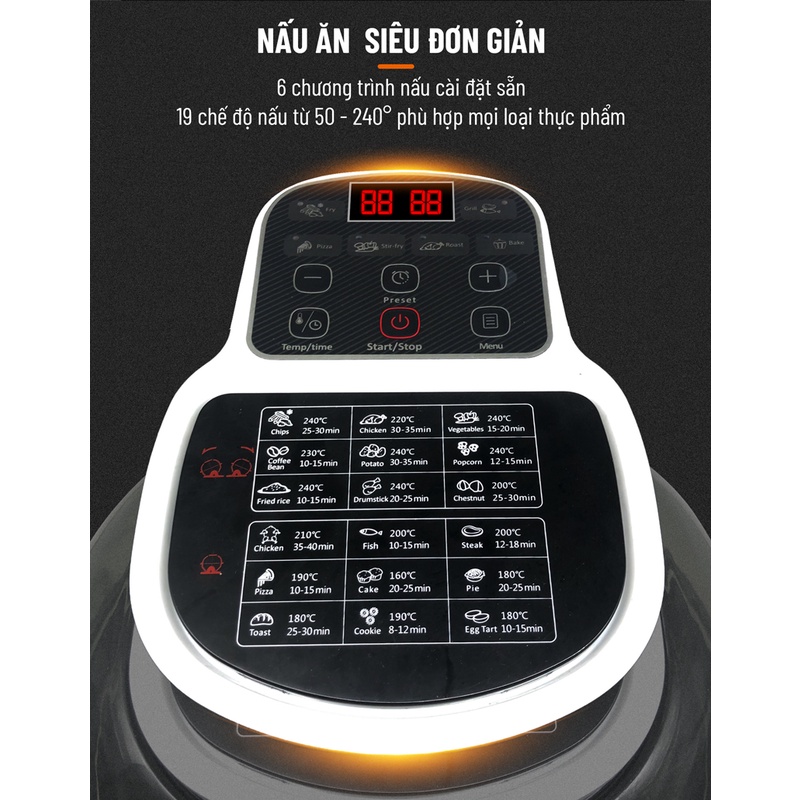 Nồi chiên không dầu 6L Nagakawa NAG3301 - Xoay 360 độ