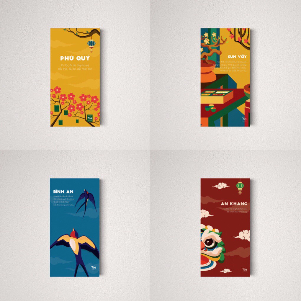 Bao Lì Xì Tết 2023 Quý Mão Mẫu Chất Lượng Cao Cán Mờ Tặng Kèm Túi Bóng Kính