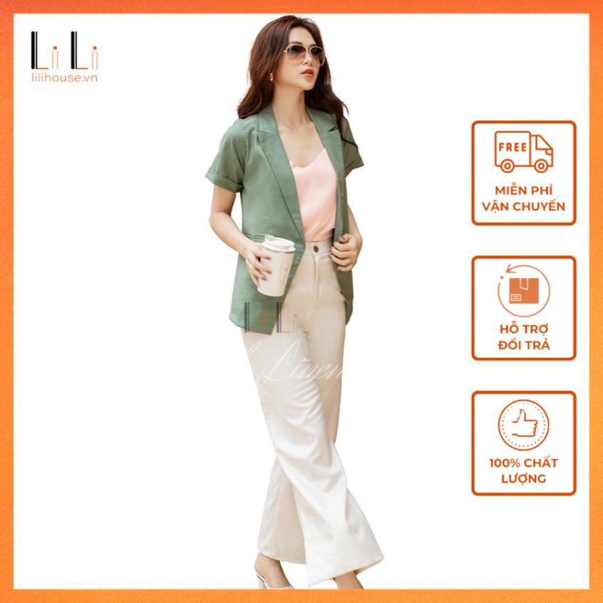 Áo Khoác Blazer Nữ Tay Ngắn, Áo Vest Nữ Cao Cấp Có Túi Phong Cách Công Sở