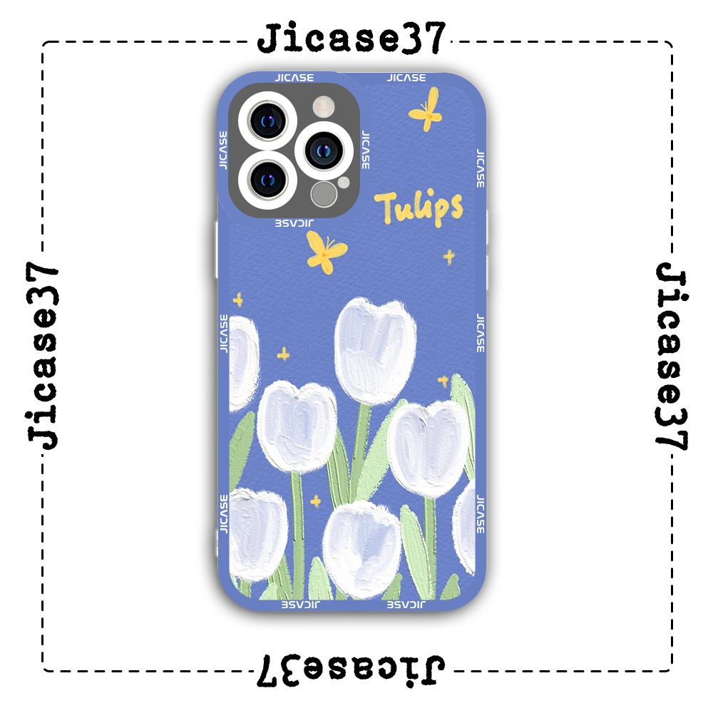 Ốp lưng iphone cạnh vuông Jicase Hoa tulips 6plus/6s/6splus/7/7plus/8/8plus/x/xs/11/12/pro/max/plus/promax