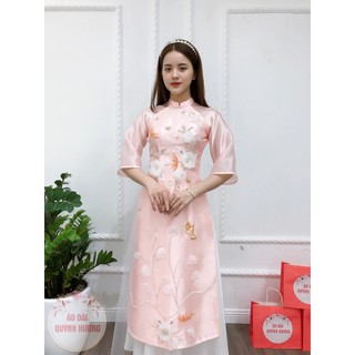 Áo dài cách tân thiết kế cao cấp chất liệu voan đính hoa 3D by Quỳnh Hương
