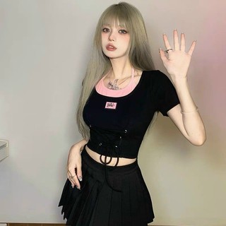 Áo kiểu croptop đan dây