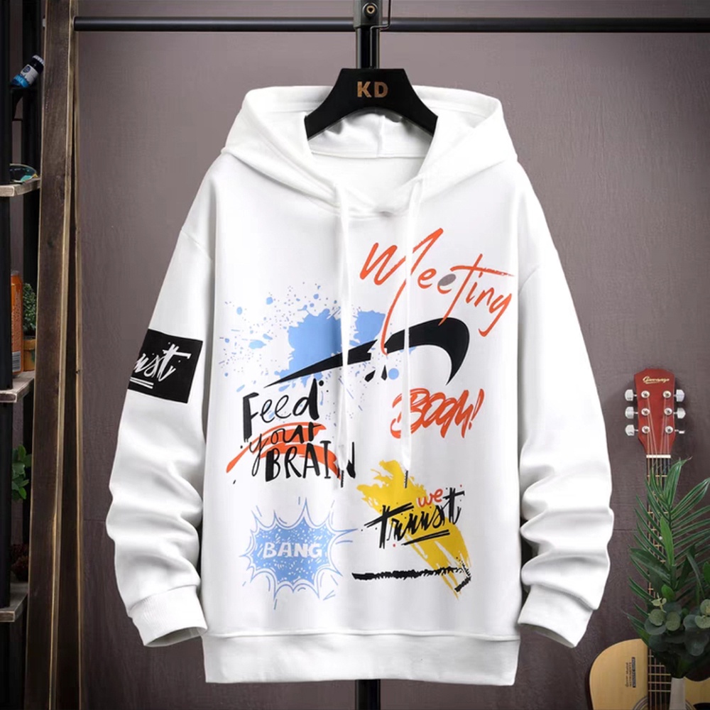 Bộ quần áo hoodies nam SOZO in phối chữ meeting dáng thể thao - SET NAM 90000200C