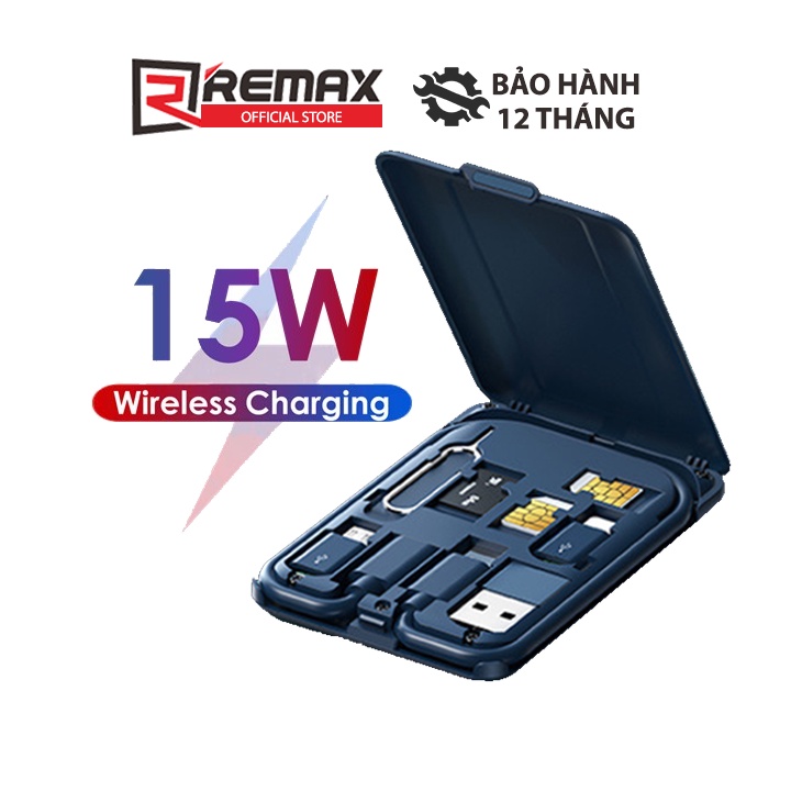 Bộ sạc nhanh không dây 15W đa năng Remax RP-W59 - 4 đầu cáp khác nhau - Tích Hợp Giá Đỡ