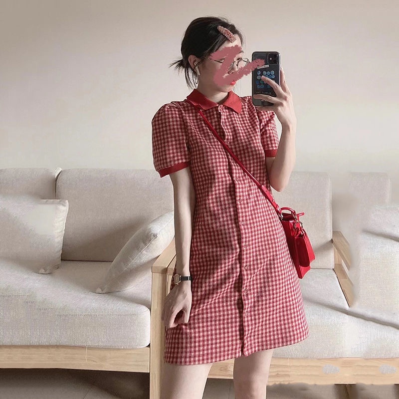 H.A.N STORE CÓ SẴN Váy/ Đầm ngắn cổ polo dáng suông chất co dãn siêu xinh - 3 ẢNH THẬT Ở CUỐI
