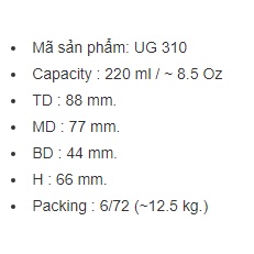 Bộ 6 Cốc thủy tinh có quai uống trà nóng kèm đĩa kê chính hãng ThaiLan UG 343 UG 310 UG 325