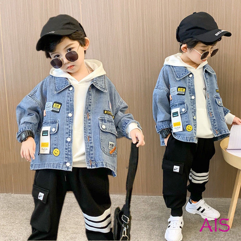 Áo Khoác Jean In Họa Tiết Hoạt Hình Cho Bé Trai