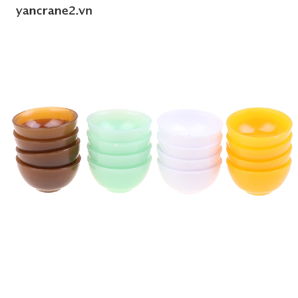 Bộ 4 Tô Chén Ăn Cơm Đồ Chơi Màu Sắc Trang Trí Nhà Búp Bê {yancrane2.vn}
