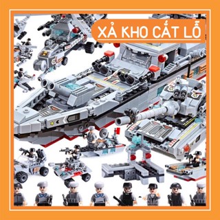 [hot] Bộ đồ chơi xếp hình Lego tàu khu trục - lego xe tăng máy bay chiến đấu 8 in 1 swat xám quá rẻ