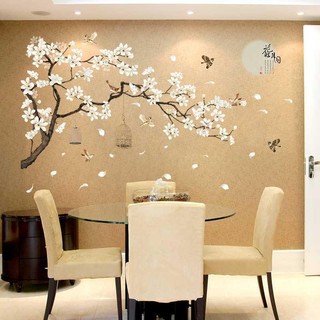 Decal dán tường cành mai trắng