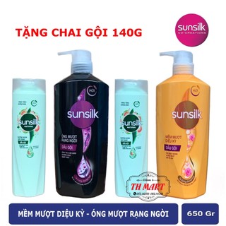 dầu gội đầu sunsilk tinh dầu argan mượt riệu kỳ,bồ kết óng mượt rạng ngời 650g (tặng chai gội 140ml)