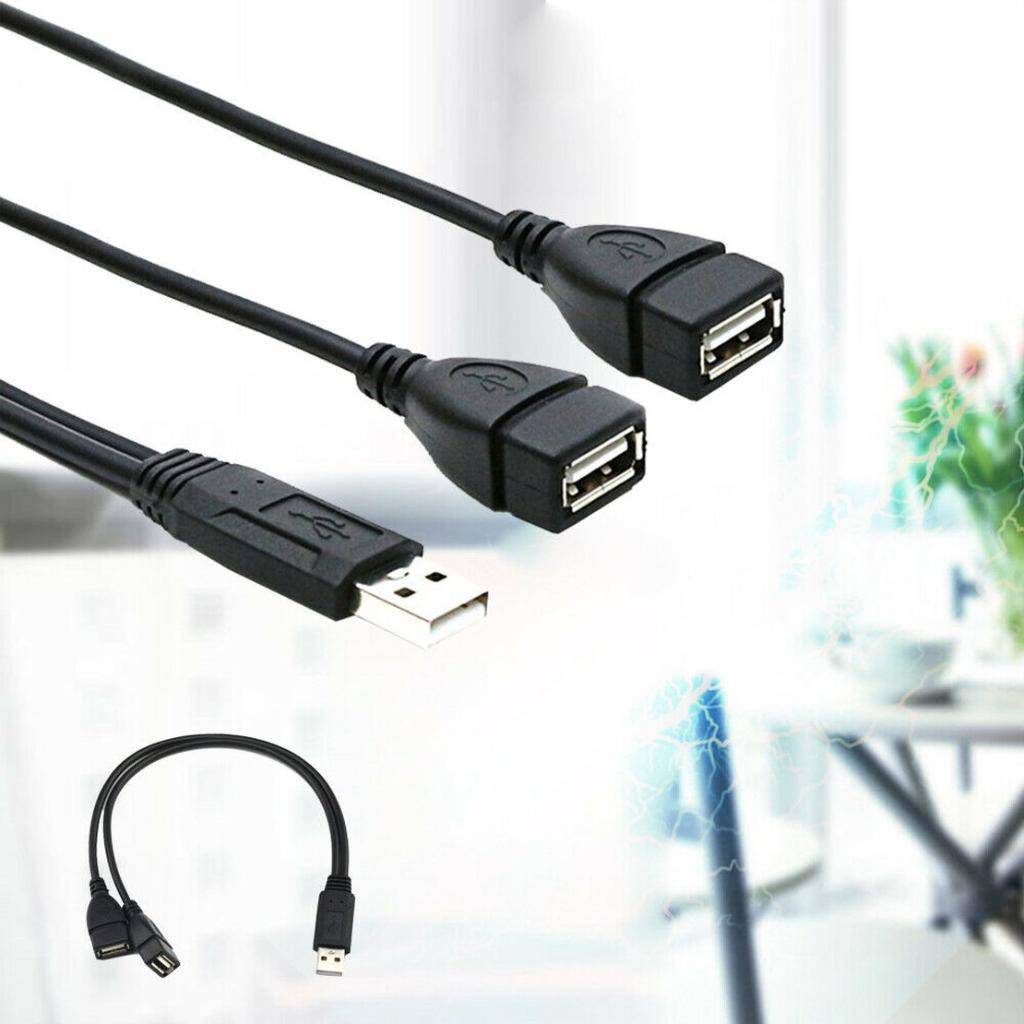USB 2.0 A 1 Male To 2 Dual USB Female Data Hub Power Adapter Y Splitter Cable1021