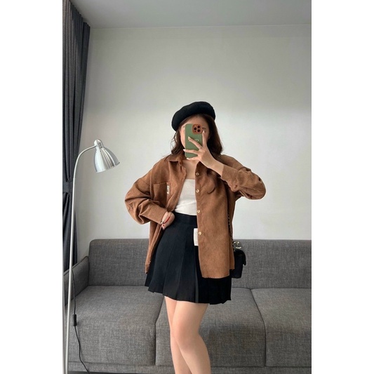 Áo sơ mi nhung tăm loại 1