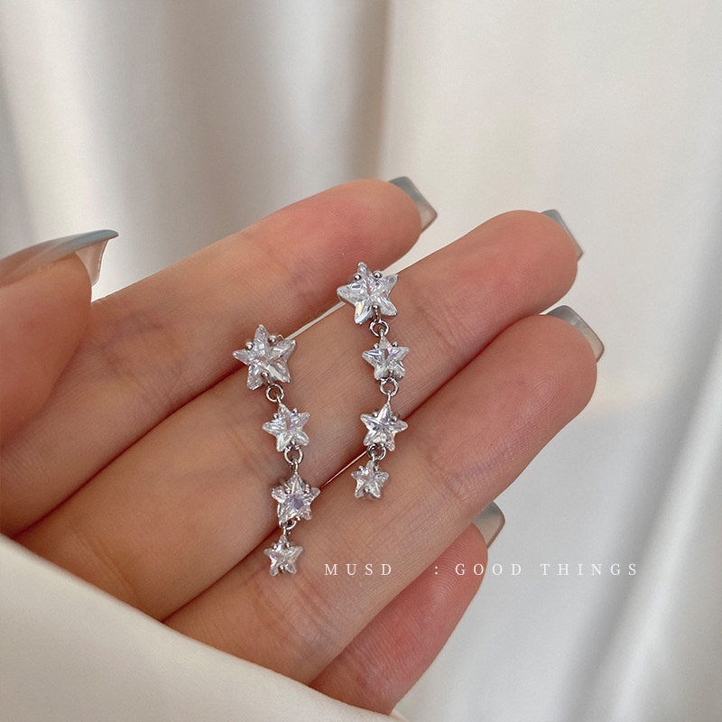 Bông Tai Hình Bướm Bằng Hợp Kim Đính Đá Zircon & Ngọc Trai Nhân Tạo Thời Trang Cho Nữ