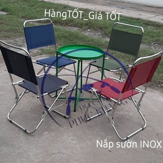 Ghế xếp inox cafe câu cá dã ngoại siêu gọn nhẹ
