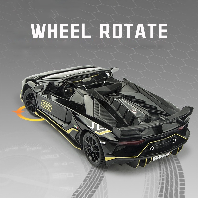 Mô Hình Xe Hơi Lamborghini SVJ 63 Tỉ Lệ 1: 24 Bằng Hợp Kim Có Đèn Và Nhạc Cho Bé Trai