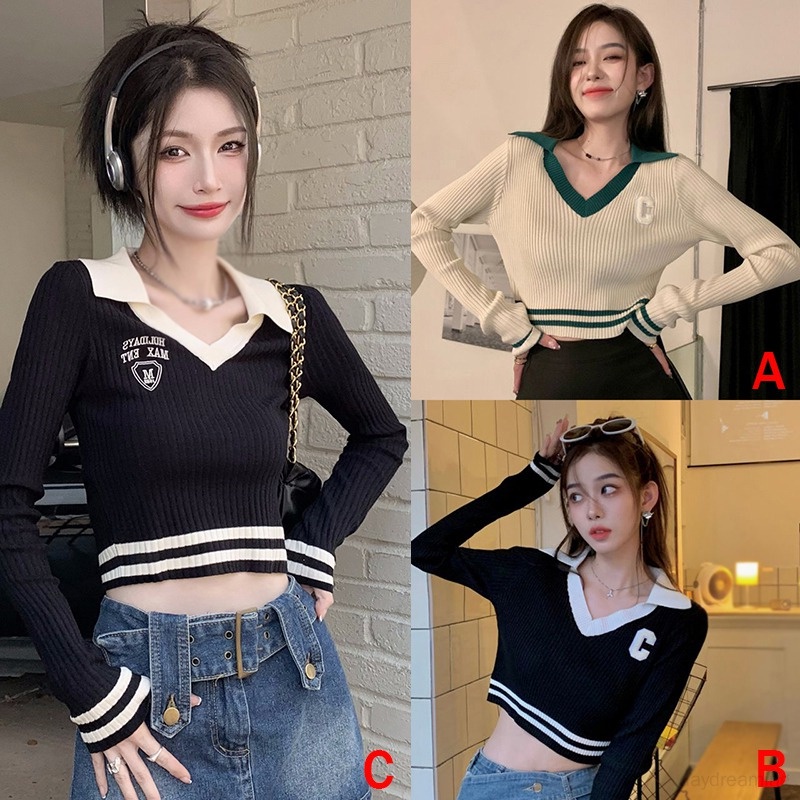 Áo Thun Croptop Dáng Ôm Thời Trang Hàn Quốc Dành Cho Nữ