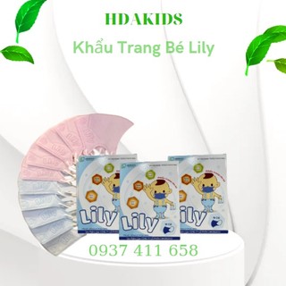 Combo 5h Khẩu Trang Cho Bé Lily Hộp 10 Cái (Dập chữ Lily)