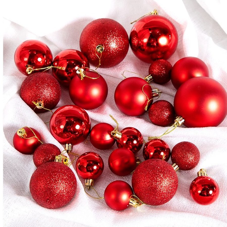 HỎA TỐC 24 trái châu cao cấp nhiều màu trang trí Noel Set quả châu giá rẻ