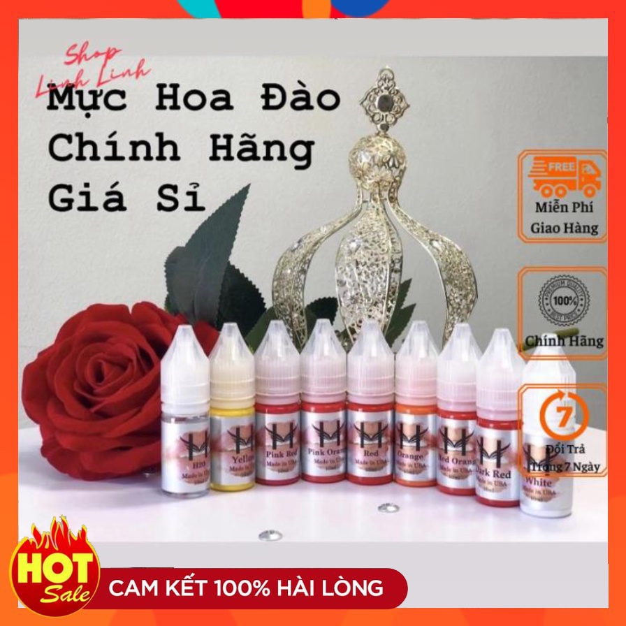 MỰC PHUN XĂM HOA ĐÀO 10 ML - MỰC PHUN XĂM BÁM NHANH BONG ĐẬM CAO CẤP CHÍNH HÃNG - Shop Linh Linh