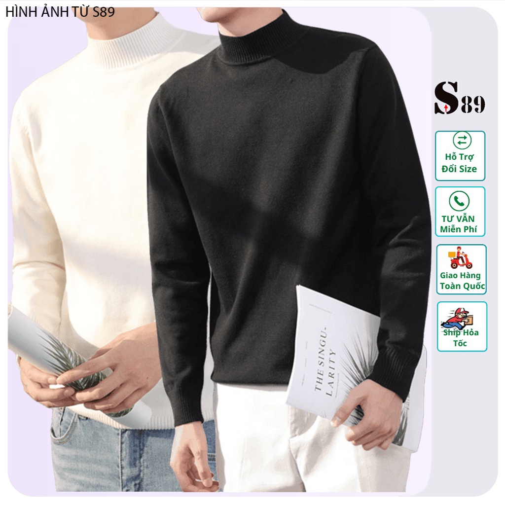 Áo len nam cổ 3 phân, Áo len cổ lọ dày dặn nam nữ dài tay đẹp cao cấp