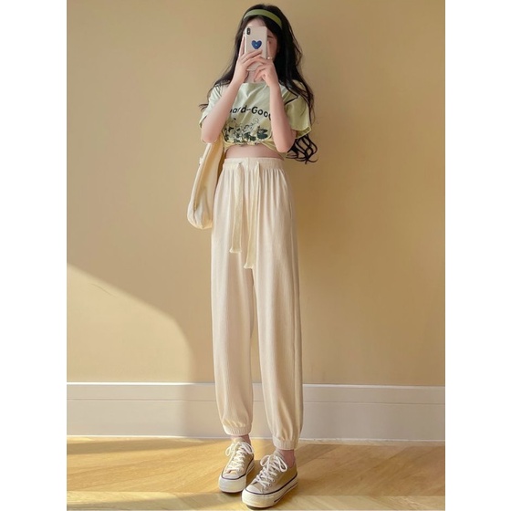 Quần Nhung Tăm Nam Nữ Dây Rút Ống Bo Gấu Unisex 5 mầu Zinti Shop QD31