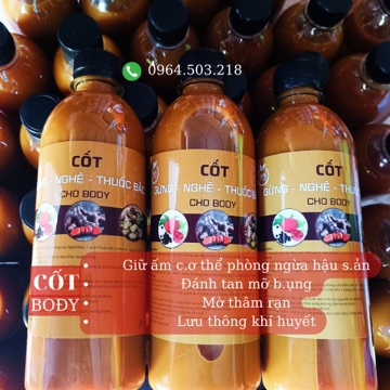Cốt Rượu Gừng Nghệ Hạt Gấc Hạ Thổ cho Body dành cho Mẹ bầu và Mẹ sau sinh