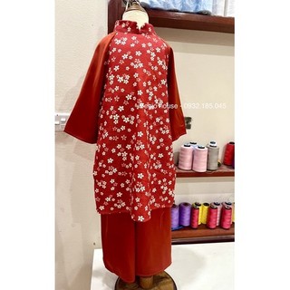 áo dài hoa cho mẹ và bé gái
