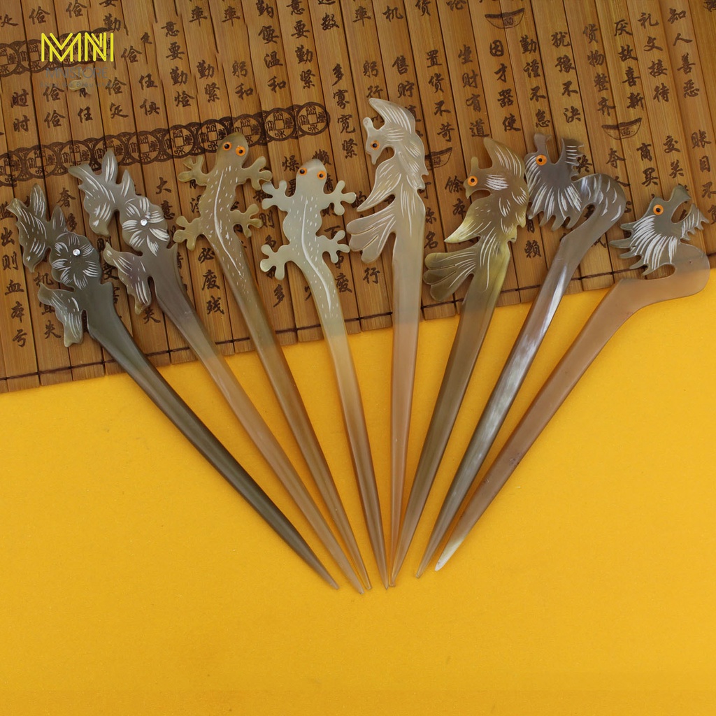 Châm sừng cài tóc kích thước 14-18cm sang trọng lịch lãm quà tặng ý nghĩa của người Việt Nam