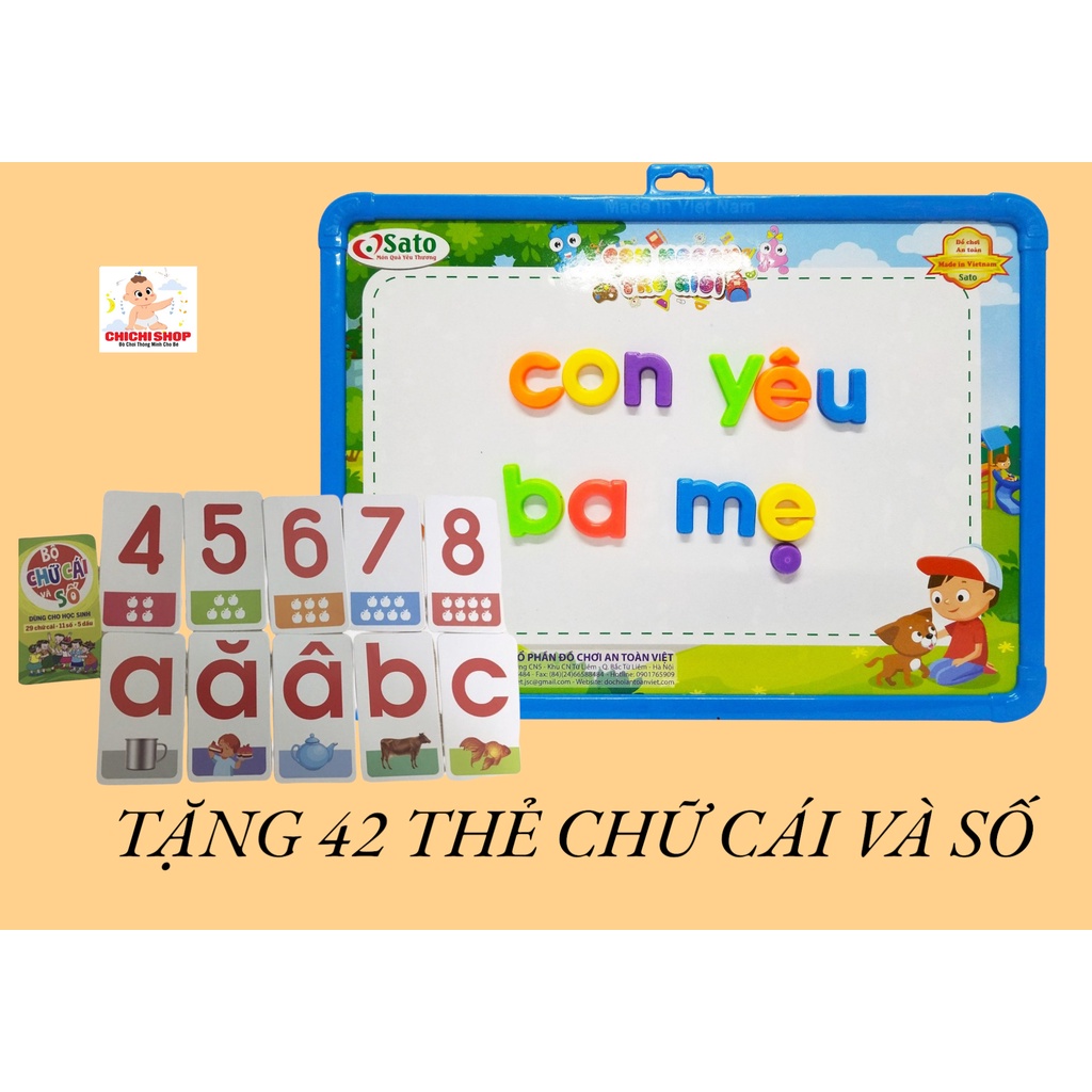 Bảng Nam Châm Học Chữ Cái Tiếng Việt 40CT Con Giỏi Văn Kết Hợp Trò Chơi Con Rắn Vui Nhộn
