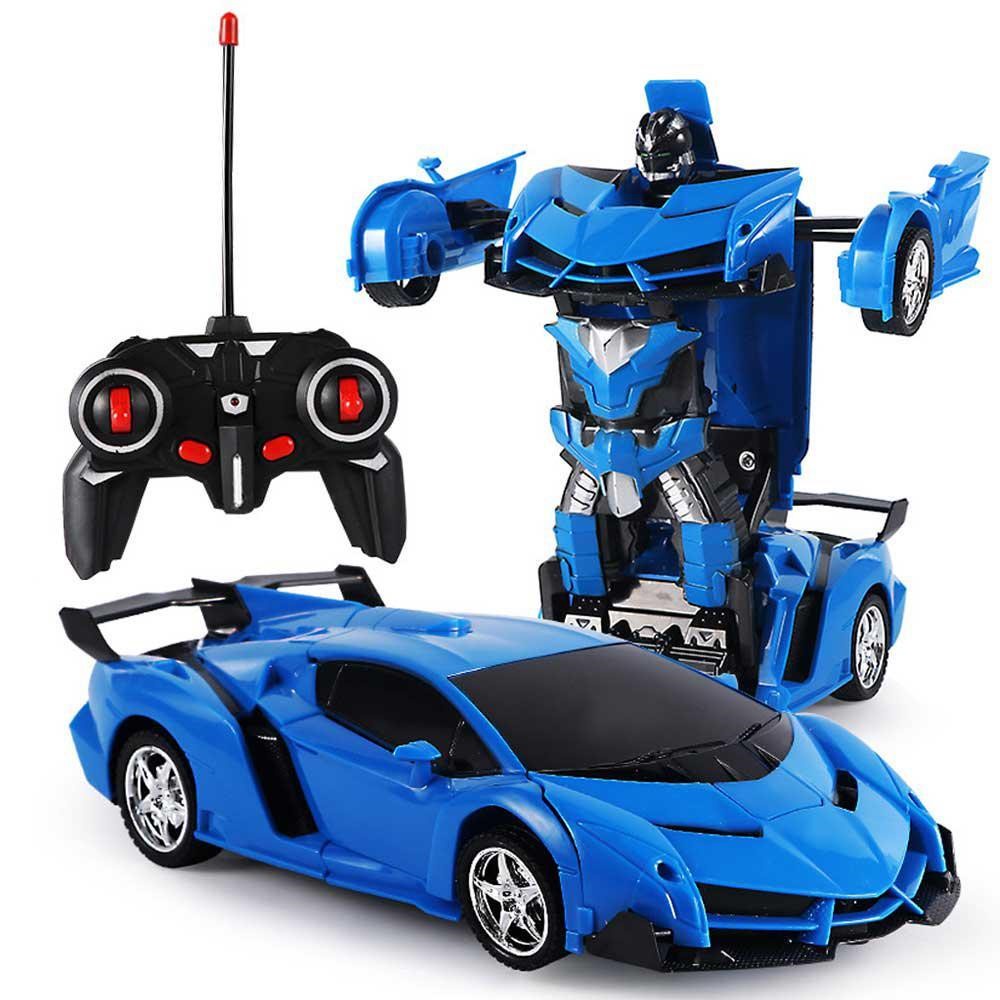 Đồ chơi xe ô tô điều khiển từ xa 27MHZ biến hình thành robot siêu nhân R/C giá rẻ cho bé trai 3 4 5 6 tuổi