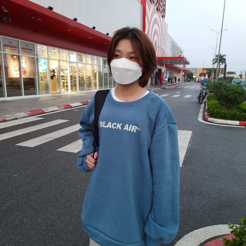 [Có size 35kg_100kg] áo sweater nữ form rộng, áo sweater nữ SW NAM BLACK AIR
