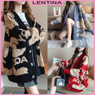 Áo khoác len cardigan Gấu AQY nữ form rộng bigsize dáng dài dày dặn phong cách Ulzzang Hàn Quốc trẻ trung sang chảnh