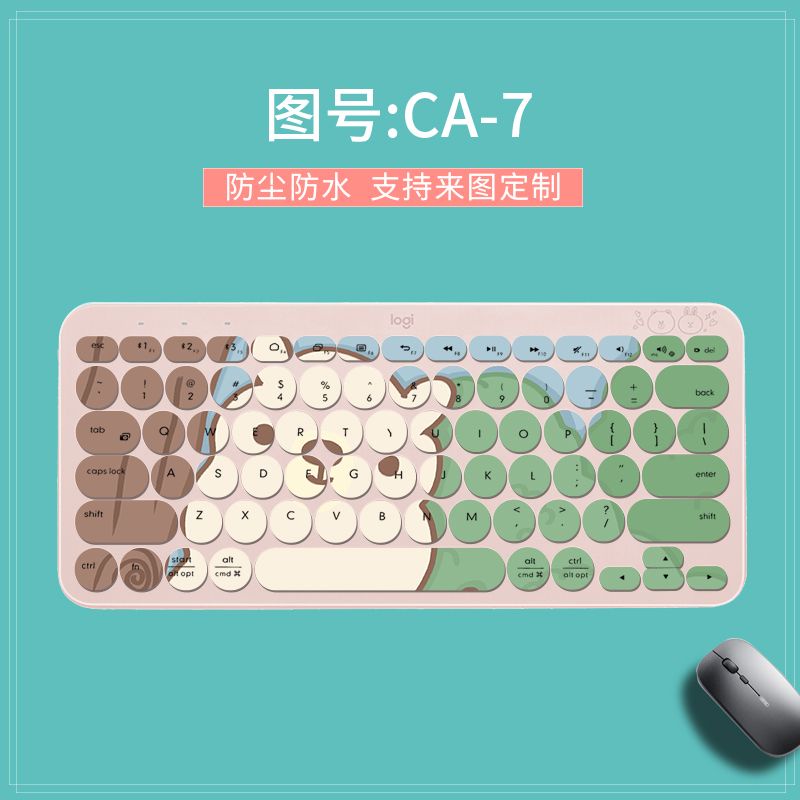 Film Dán Bảo Vệ Bàn Phím Bluetooth Không Dây Logitech K380 K480 Họa Tiết Hoạt Hình Dễ Thương