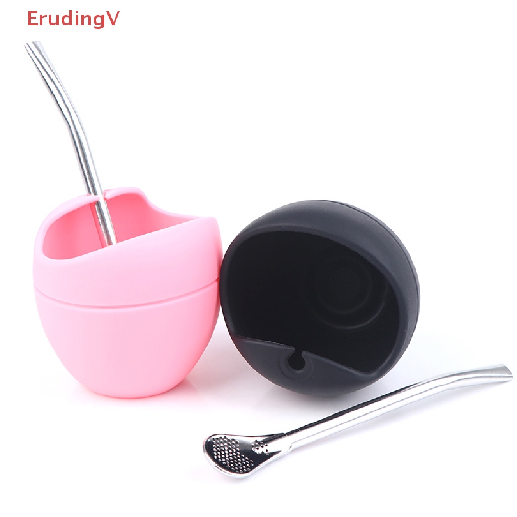 Bộ Cốc Uống Trà Bằng Silicone 5oz Yerba Có Ống Hút