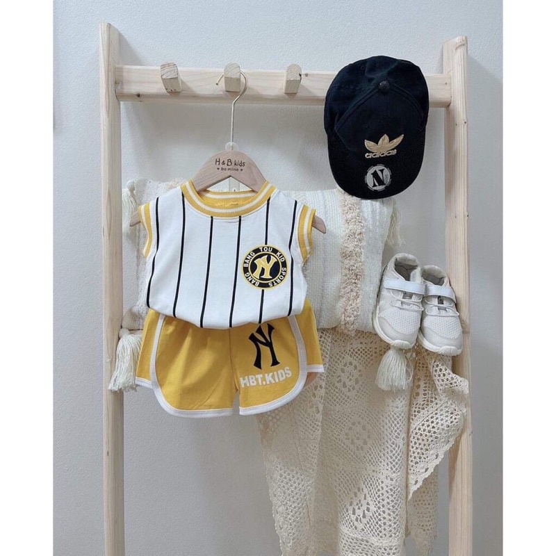 Sét đồ bé trai  NY ba lỗ kiểu dáng thể thao cho bé 7-19kg.