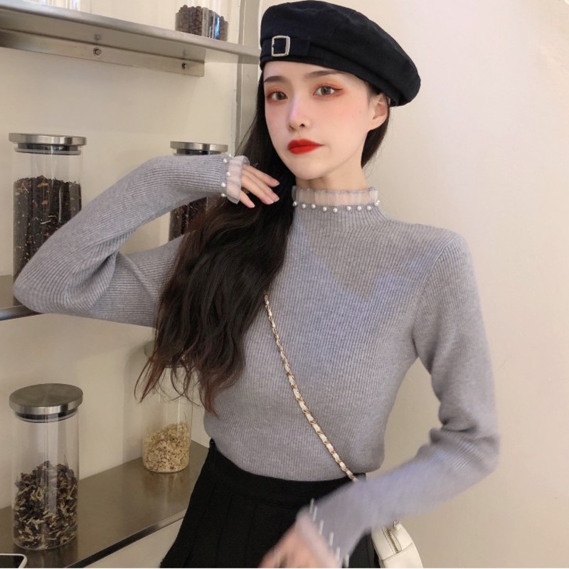 Áo Len Nữ Dài Tay Cổ Tròn Thời Trang Hàn