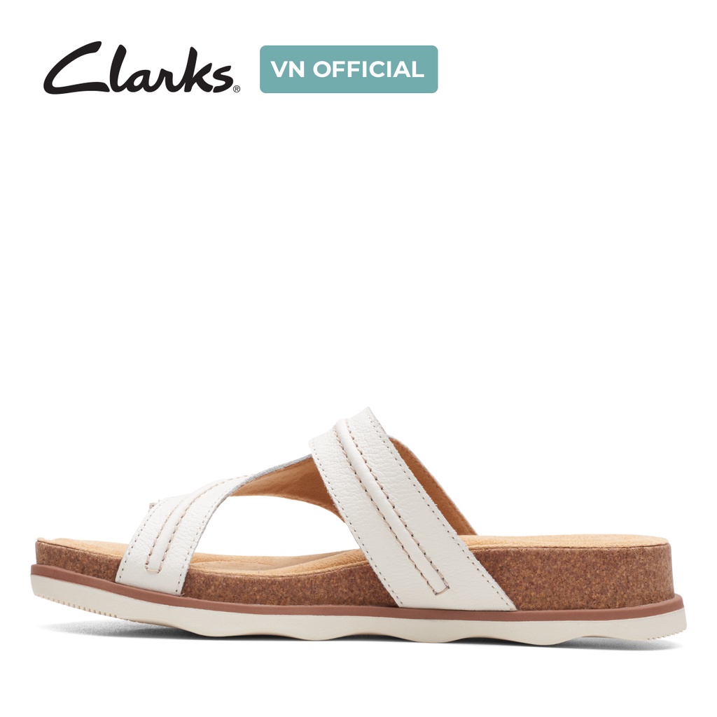 Dép Xỏ Ngón Da Nữ Clarks Brynn Madi màu trắng