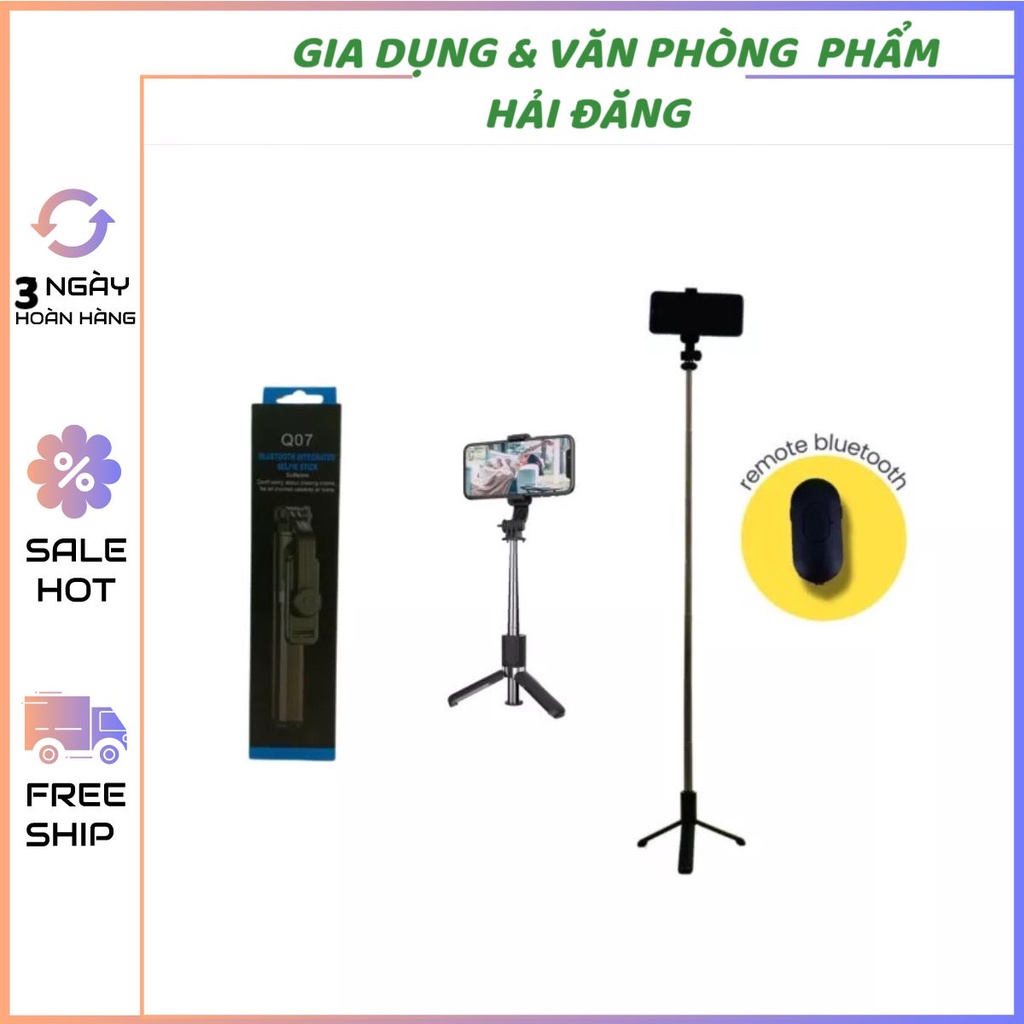 Gậy Chụp Ảnh Tự Sướng 3 Chân Đa Năng Q07 chụp hình selfie kèm nút bấm bluetooth